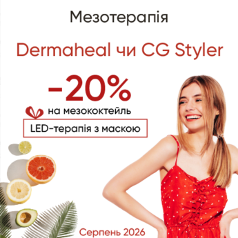 Мезотерапія Dermaheal чи CG Styler + LED-терапія у подарунок.