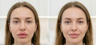 До/Після розчинення губ гіалуронідазою before.after.correctionfiller